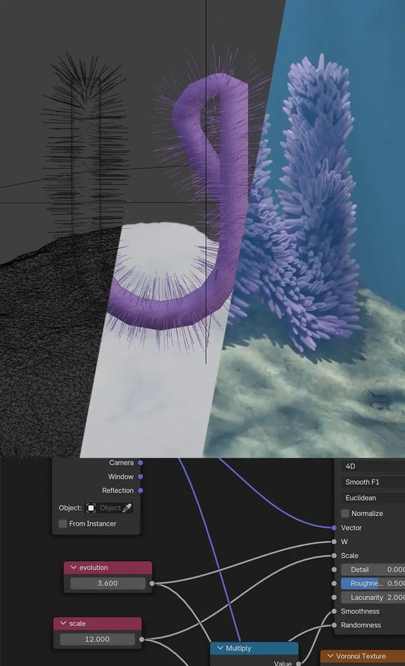 WIR. Newsletter - Grafik Illustration x Blender - Ausschnitt aus den Rendering Prozess